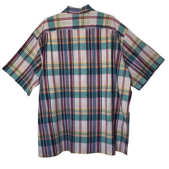 Ralph Lauren Plaid 100% Cotton Short Sleeve Button Down Shirt XXL Preppy Casual - Picture 2 of 14